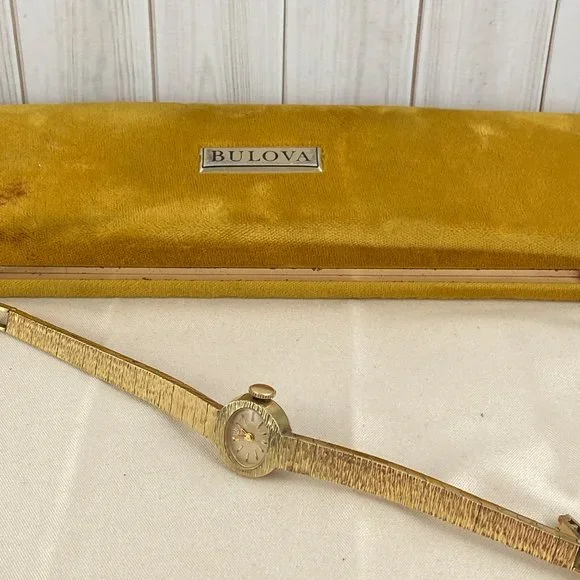 Vintage 1971 Bulova "Goddess of Time" 20 micron Gold Plated 7 inch link Bracelet - Picture 11 of 11